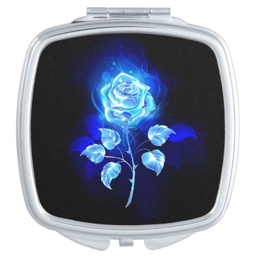 Burning Blue Rose Compact Mirror