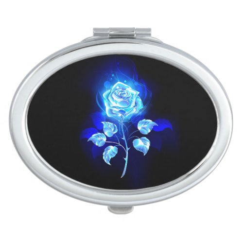 Burning Blue Rose Compact Mirror