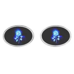 Burning Blue Rose Cufflinks