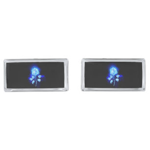 Burning Blue Rose Cufflinks