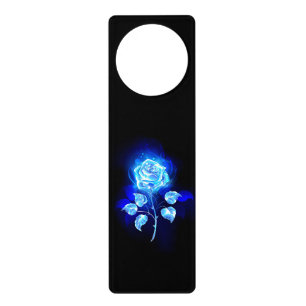 Burning Blue Rose Door Hanger