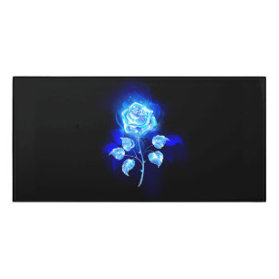 Burning Blue Rose Door Sign