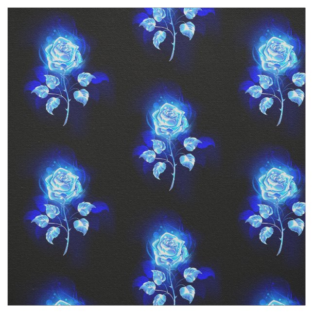 Burning Blue Rose Fabric (Swatch)