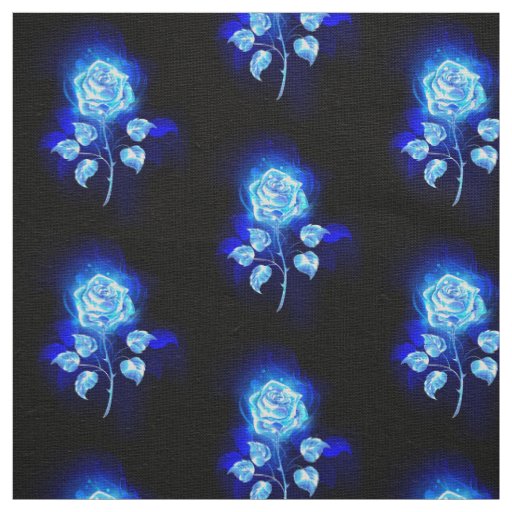 Burning Blue Rose Fabric