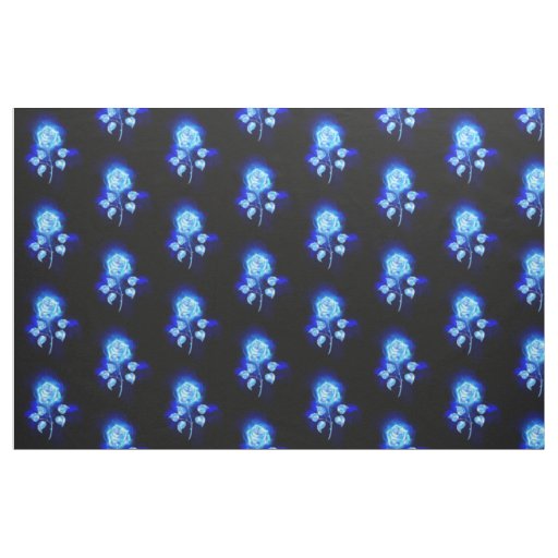 Burning Blue Rose Fabric