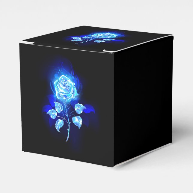 Burning Blue Rose Favor Boxes (Front Side)