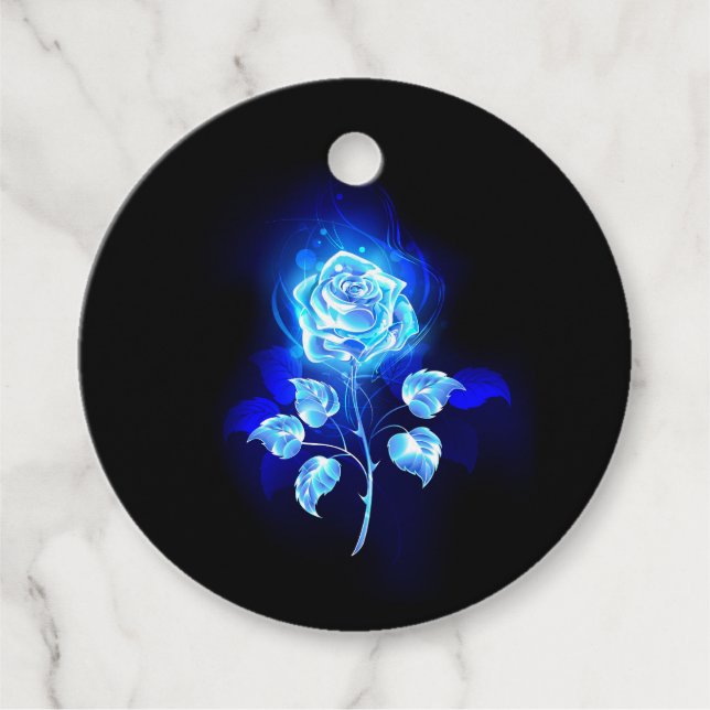 Burning Blue Rose Favor Tags (Front)