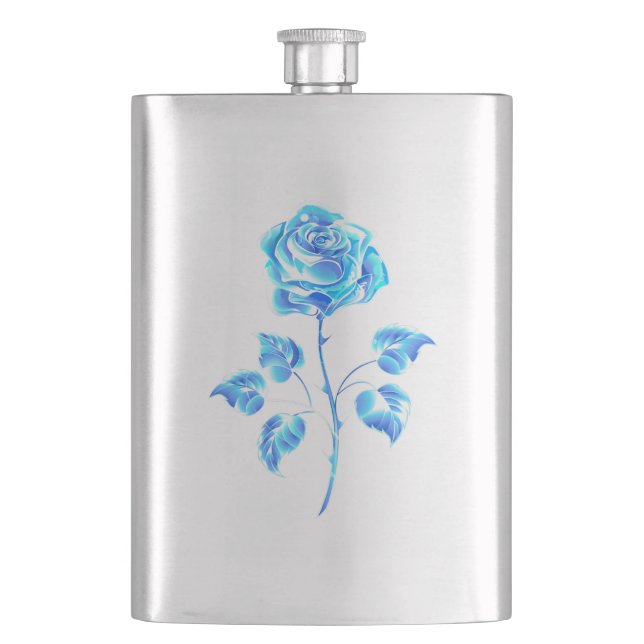 Burning Blue Rose Flask (Front)