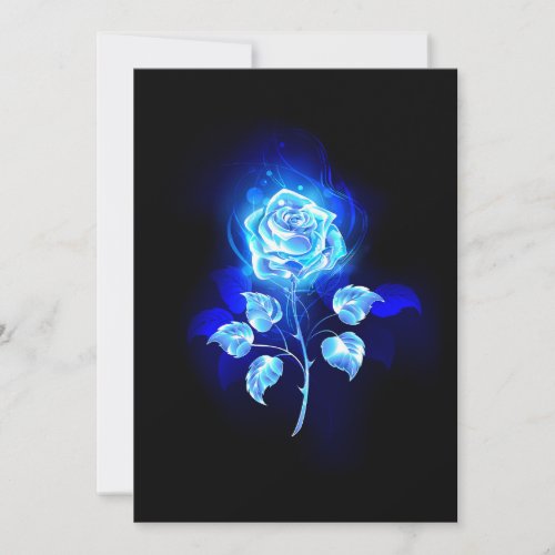 Burning Blue Rose Holiday Card