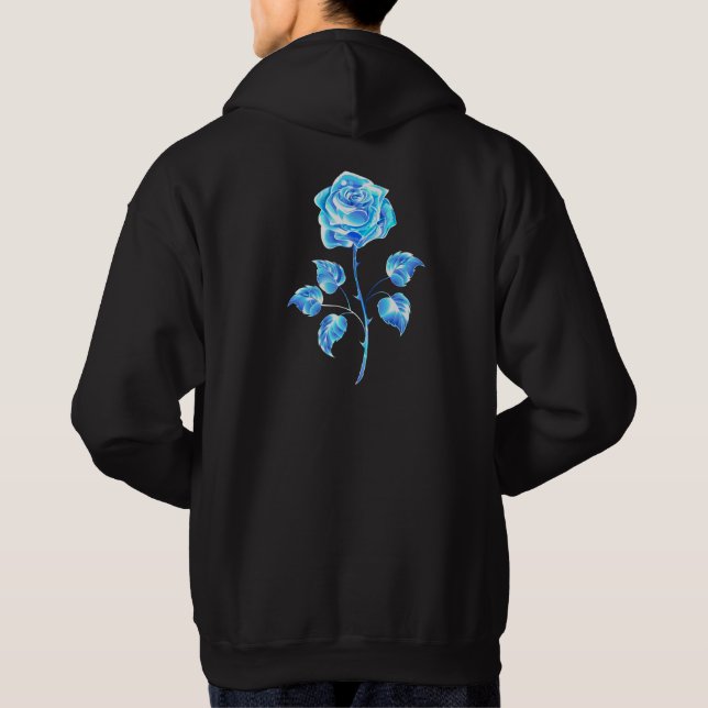 Burning Blue Rose Hoodie (Back)