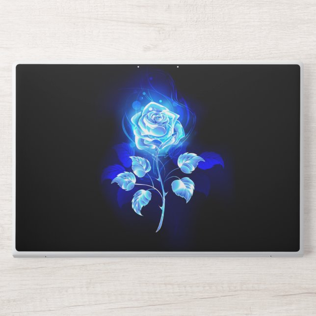 Burning Blue Rose HP Laptop Skin (Front)