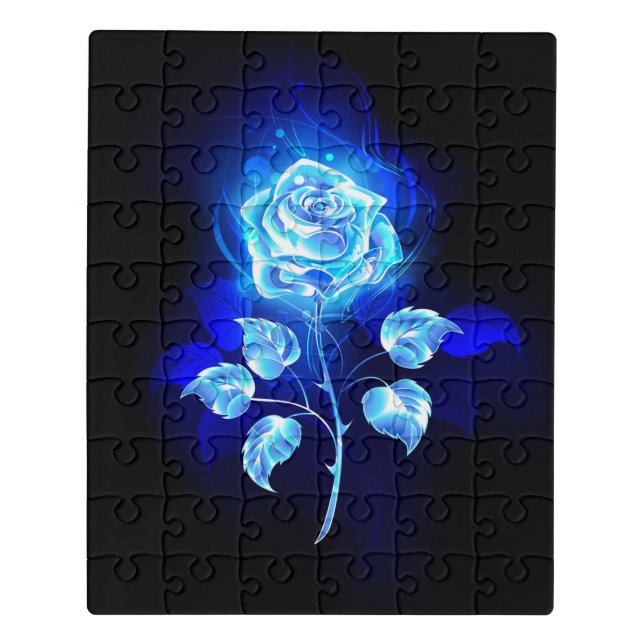 Burning Blue Rose Jigsaw Puzzle (Puzzle Vertical)