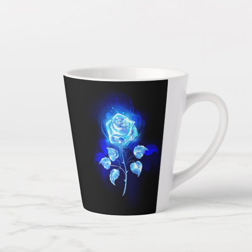 Burning Blue Rose Latte Mug