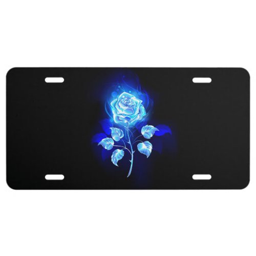 Burning Blue Rose License Plate