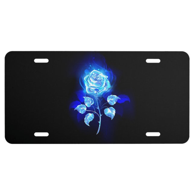Burning Blue Rose License Plate (Front)