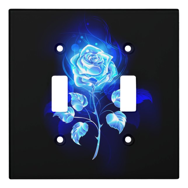 Burning Blue Rose Light Switch Cover (Front)