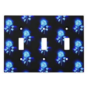 Burning Blue Rose Light Switch Cover