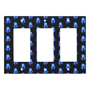 Burning Blue Rose Light Switch Cover