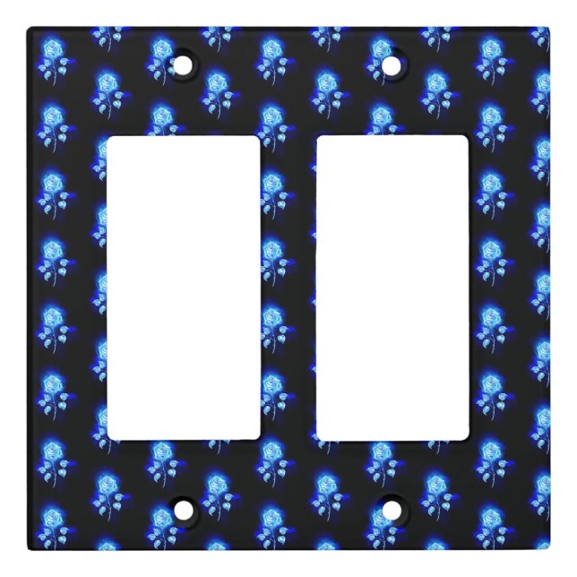 Burning Blue Rose Light Switch Cover (Front)
