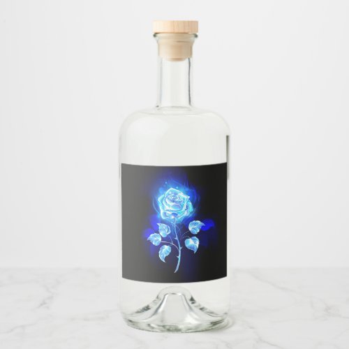 Burning Blue Rose Liquor Bottle Label