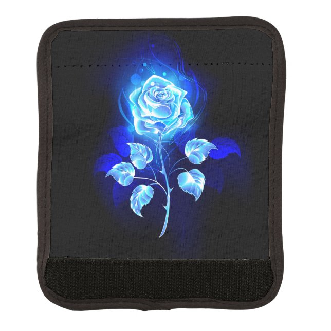 Burning Blue Rose Luggage Handle Wrap (Front)