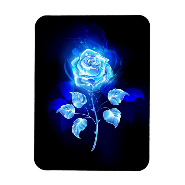 Burning Blue Rose Magnet (Vertical)