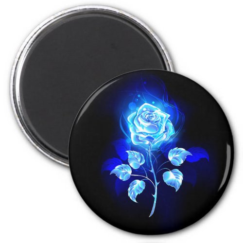 Burning Blue Rose Magnet