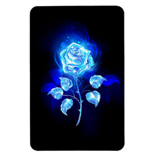 Burning Blue Rose Magnet