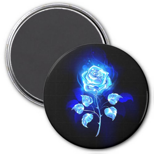 Burning Blue Rose Magnet