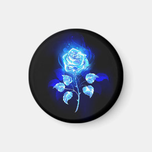 Burning Blue Rose Magnet