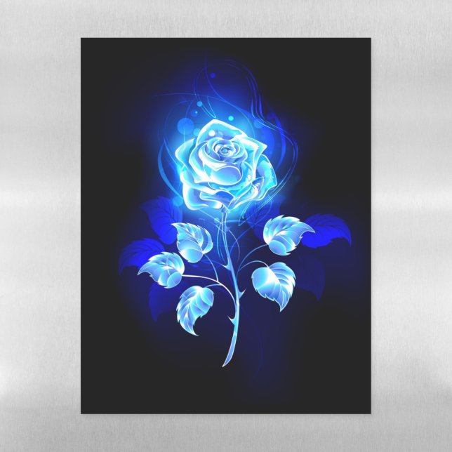 Burning Blue Rose Magnetic Dry Erase Sheet (Vertical)