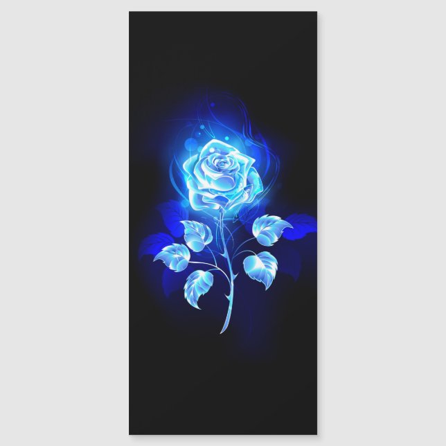 Burning Blue Rose Magnetic Invitation (Front)