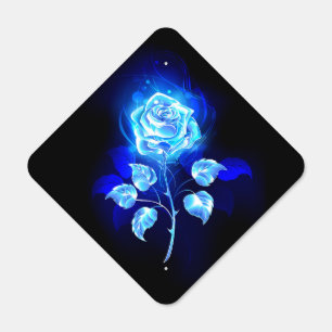 Burning Blue Rose Metal Sign
