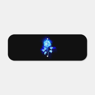 Burning Blue Rose Metal Sign