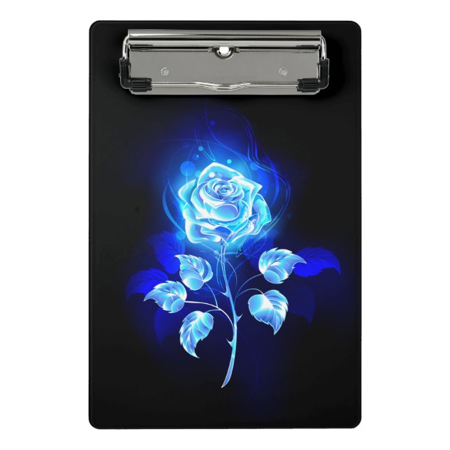 Burning Blue Rose Mini Clipboard (Front)