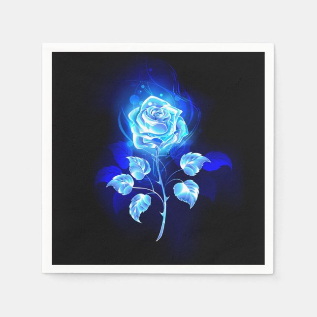 Burning Blue Rose Napkins (Front)