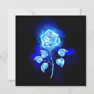 Burning Blue Rose Note Card