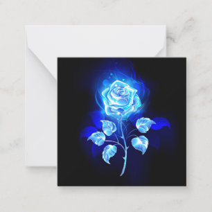 Burning Blue Rose Note Card