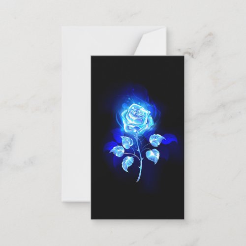 Burning Blue Rose Note Card