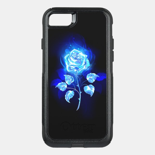 Burning Blue Rose Otterbox iPhone Case (Back)