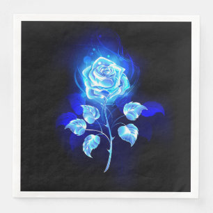 Burning Blue Rose Paper Dinner Napkins