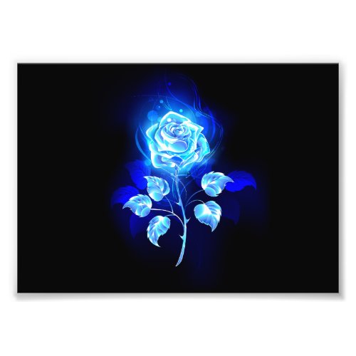 Burning Blue Rose Photo Print