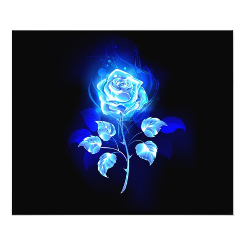 Burning Blue Rose Photo Print