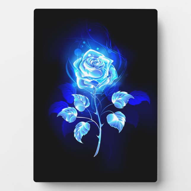 Burning Blue Rose Plaque (Front)