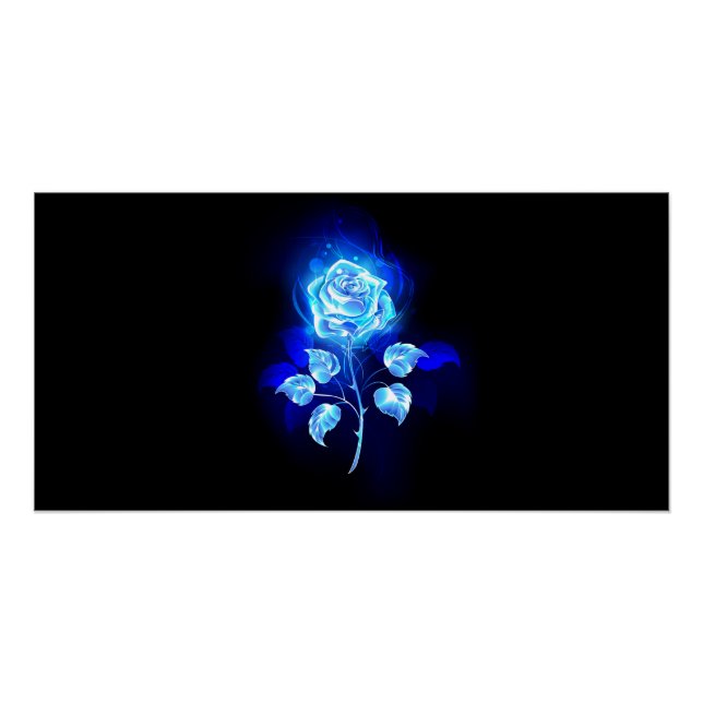 Burning Blue Rose Poster (Front)