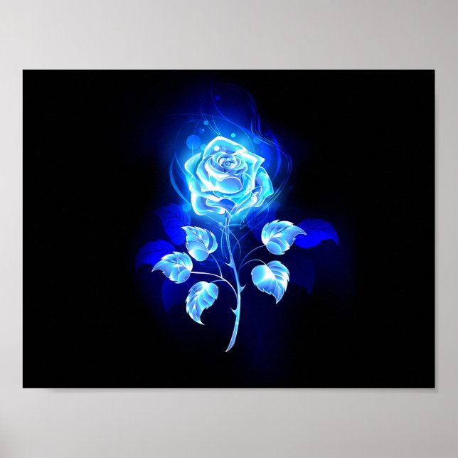 Burning Blue Rose Poster (Front)