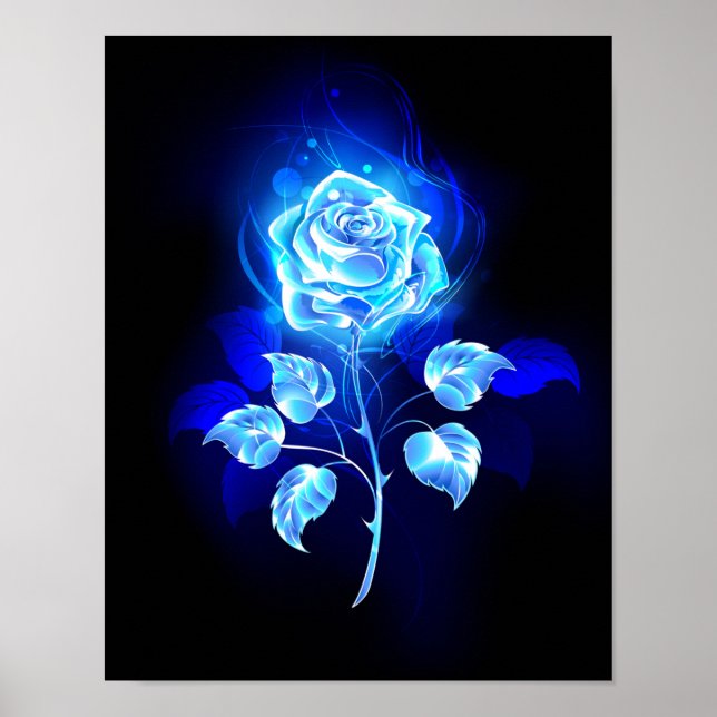 Burning Blue Rose Poster (Front)