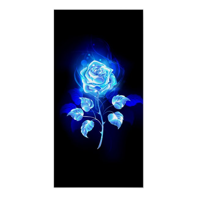 Burning Blue Rose Poster (Front)