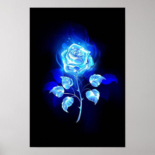 Burning Blue Rose Poster (Front)