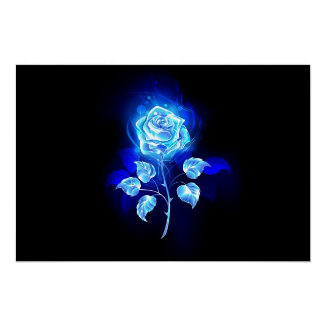 Burning Blue Rose Poster (Front)